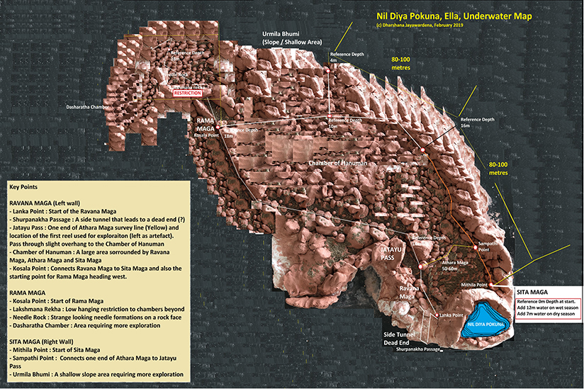 Ravan's Nil Diya Pokuna underwater map by Dharshana Jayawardena 
